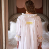 Bessie Coleman Women's Dress Moonstone Cotton with Sunshine Hand Smocking