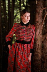 Victoria Woodhull Women's Dress Royal Stewart with with Nutcracker Hand Smocking