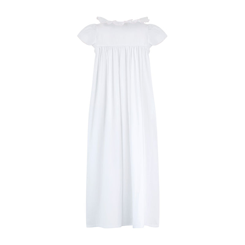 Memo Press x Smock London Women's Nightingale Dress Moonstone with Rose Garland Hand Smocking