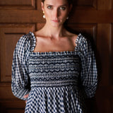 Trudy Ederle Dress Goodie-Two-Shoes Gingham with Blackberry Hand Smocking