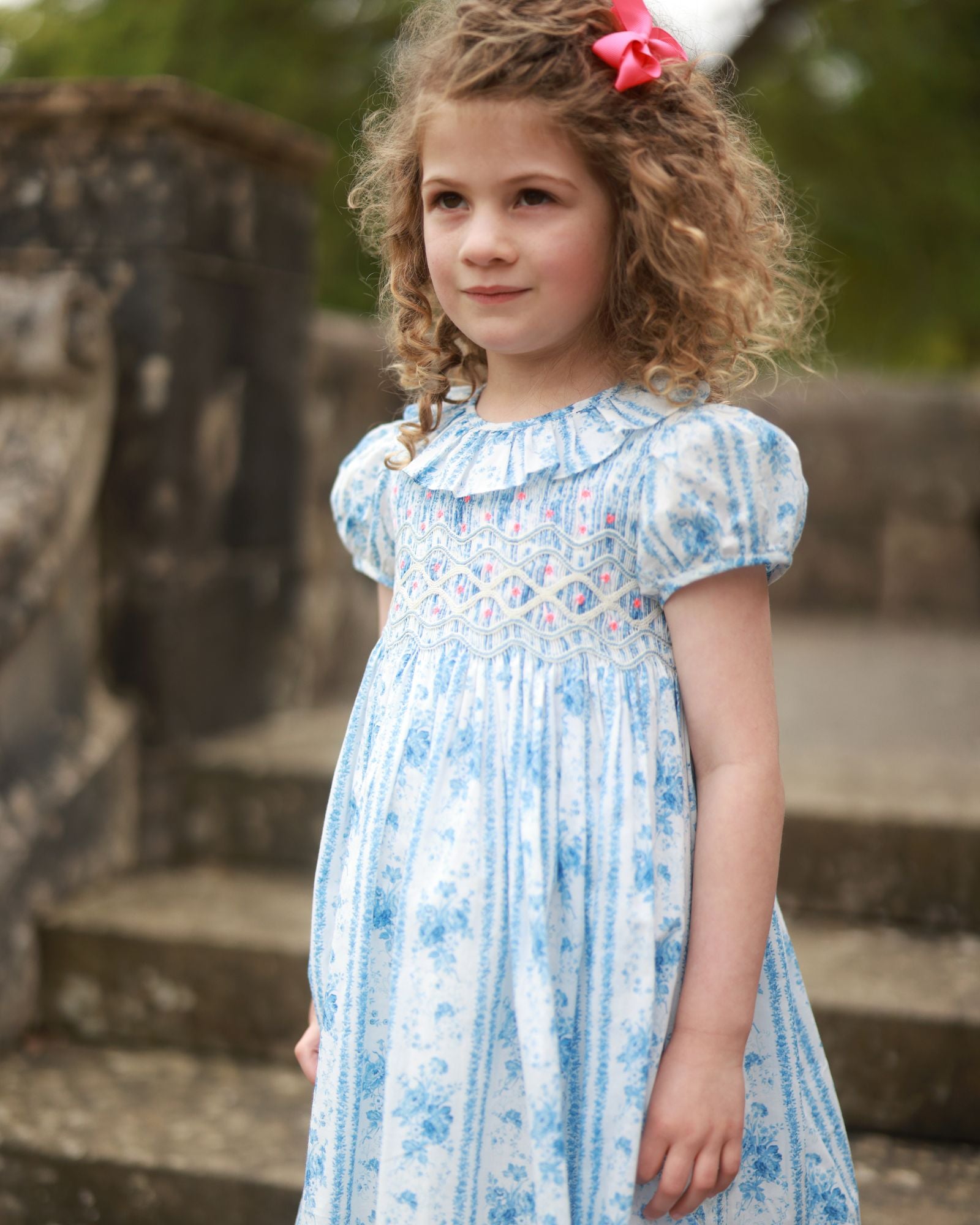 Katherine Johnson Dress Antoinette Stripe with Hint of Mischief Hand Smocking