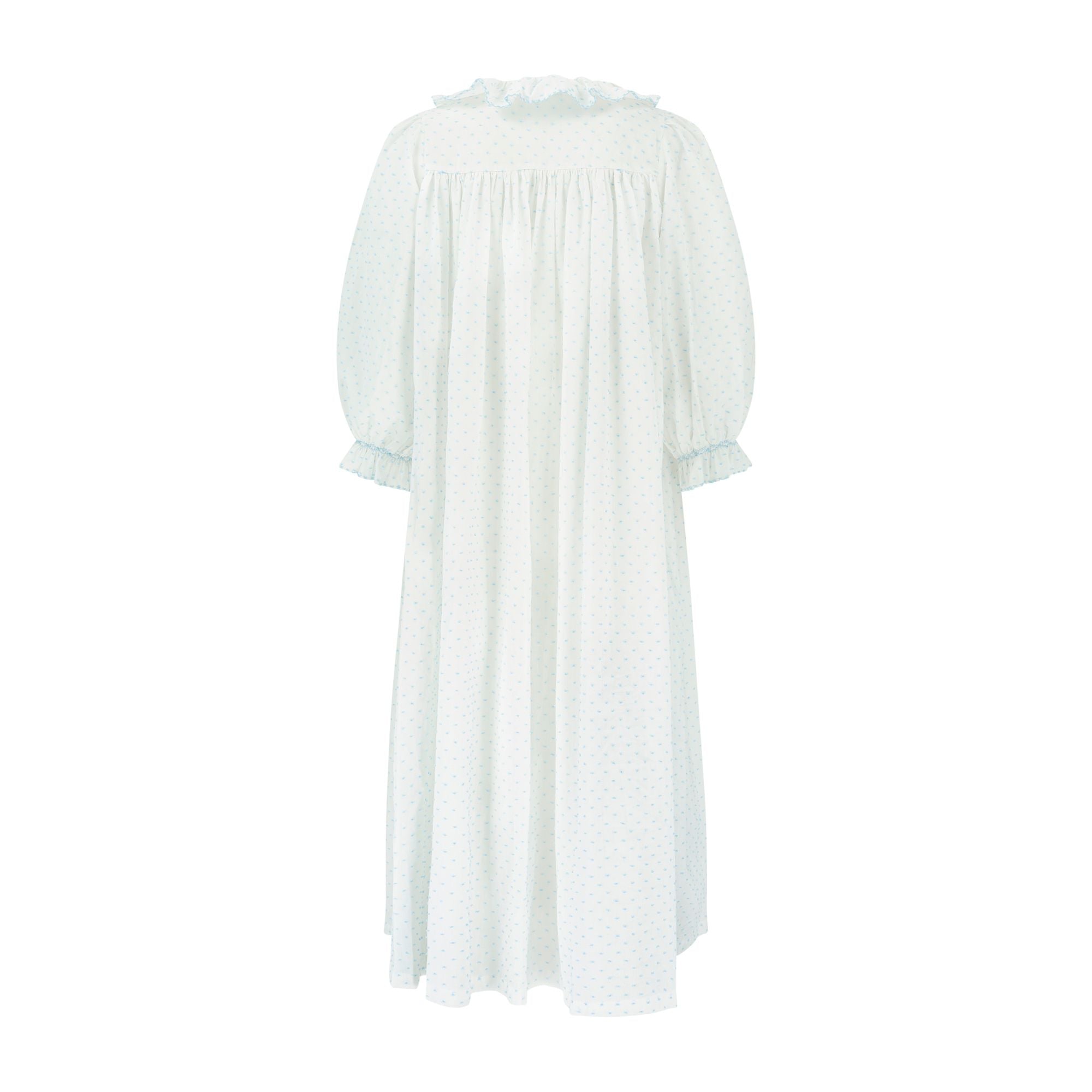 Nightingale Women's Dress Forget Me Not Plumetti with Delphinium Hand Smocking