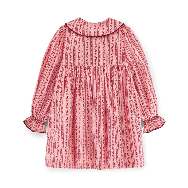 Margaret Thatcher Dress Mulberry Trellis with Diamonds and Rubies Hand Smocking