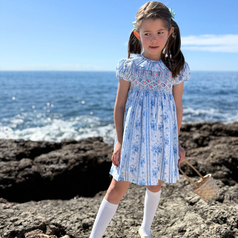 Katherine Johnson Dress Antoinette Stripe with Hint of Mischief Hand Smocking