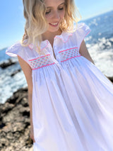 Nightingale Women's Dress with Cherry Pop Hand Smocking