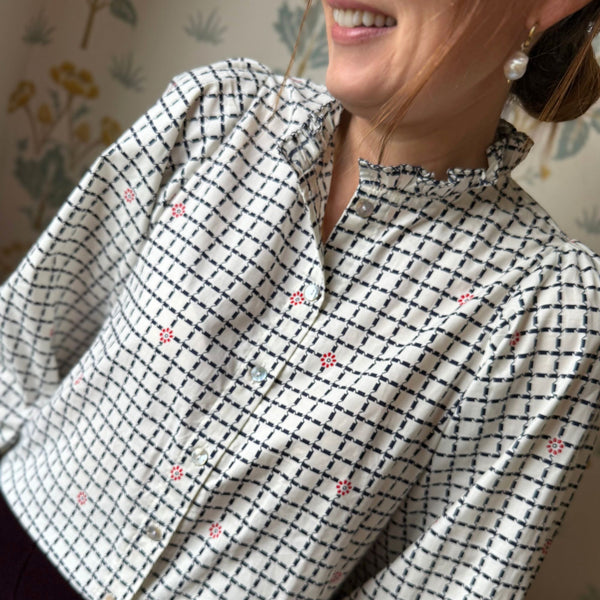 Shelley Blouse Love from Saigon with Navy Hand Smocking  Edition 18