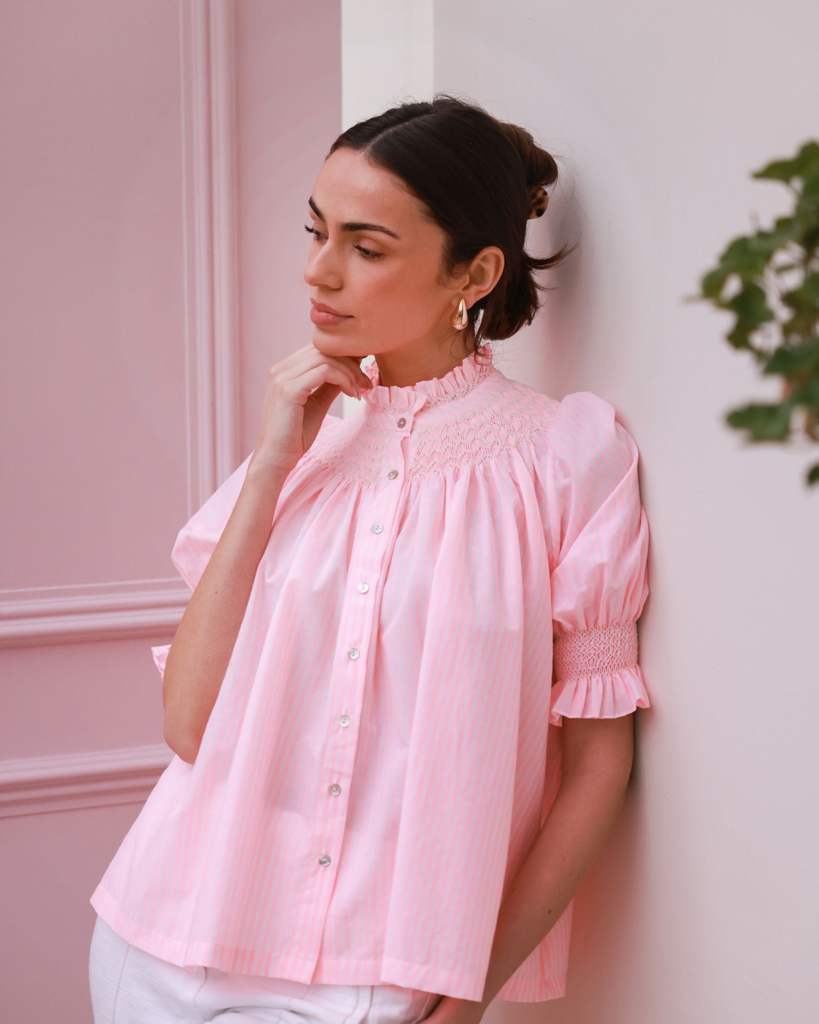 Scholl Summer Blouse Watermelon Stripe with Lemon Sorbet Hand Smocking Edition 65