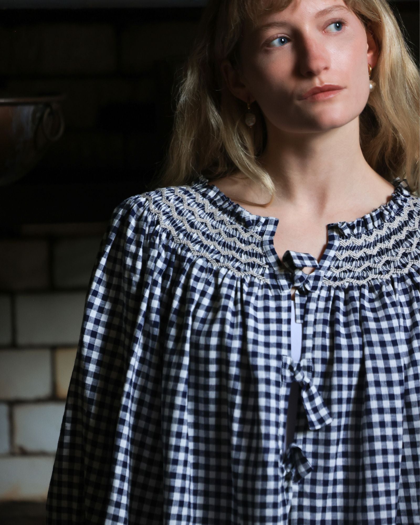 Cleopatra Jacket Schoolhouse Gingham with Chalk Hand Smocking Edition 5