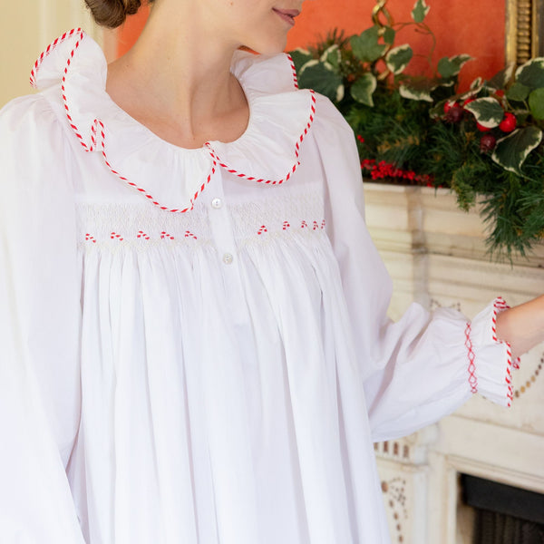 Nightingale Women's Dress Moonstone with Candy Cane Hand Smocking