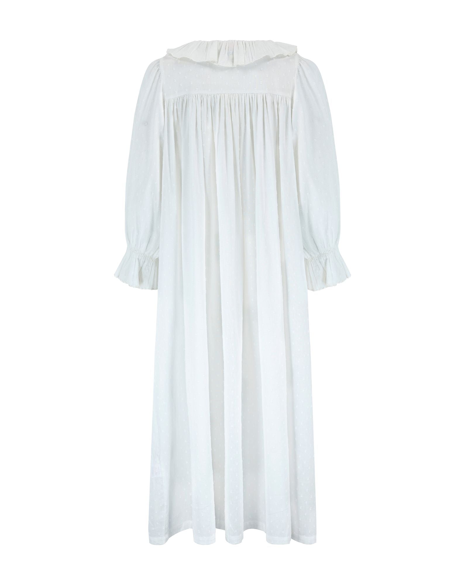 Nightingale Women's Dress Cloud Puff Plumetti with Ivory Hand Smocking