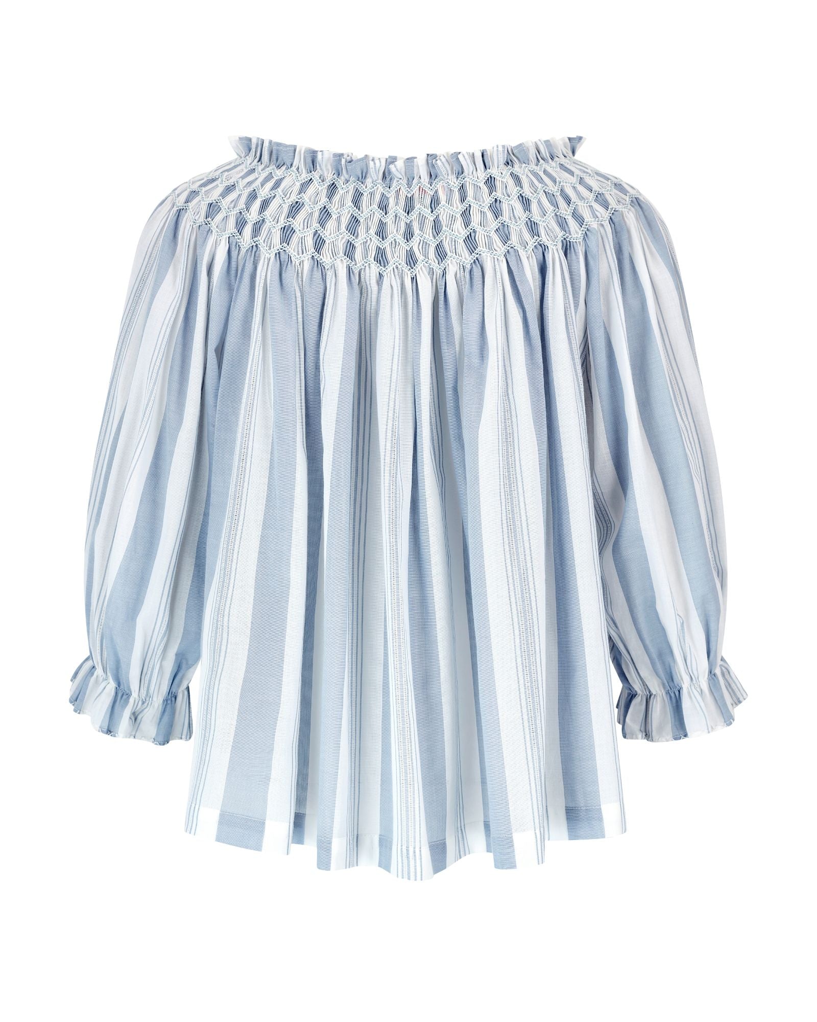 Cleopatra Blouse Maine Stripe with Seaside Hand Smocking Edition 39