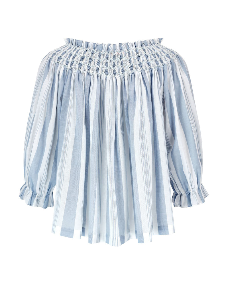 Cleopatra Blouse Maine Stripe with Seaside Hand Smocking Edition 39