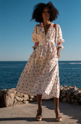 Ada Lovelace Dress Mon Cherry Cotton with a La Mode Hand Smocking