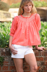 Cleopatra Blouse Calypso Stripe with Milk Hand Smocking Edition 42