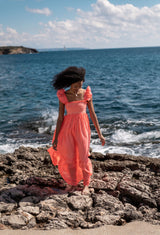 The Wallis Simpson Dress Coral Dreams Organdie with Chantilly Hand Smocking