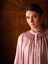 Scholl Blouse Dusty Pink linen with Mulberry Hand Smocking Edition 45