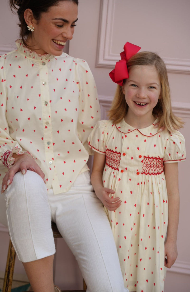 Shelley Blouse Loveheart Cotton Lawn with My Funny Valentine Hand Smocking Edition 21