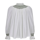 Scholl Women's Blouse White with Oak Leaf Hand Smocking Edition 55