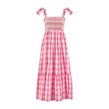 Grace Hopper Dress Giant Pink Gingham with Clean Slate Hand Smocking