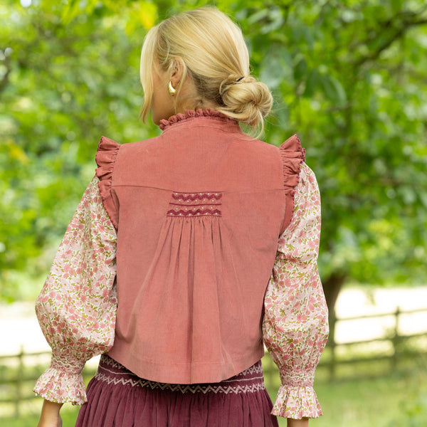 C J Walker Waistcoat Kir Needlecord with Mulberry Hand Smocking Edition 4