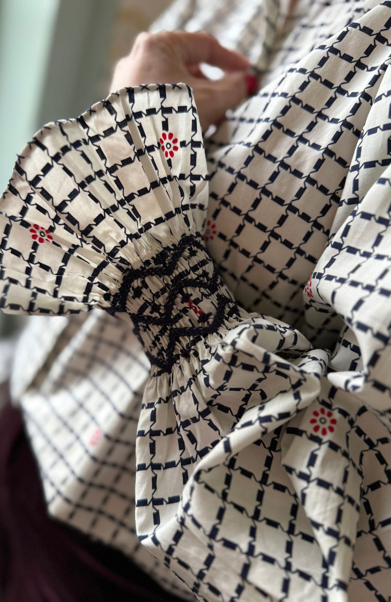 Shelley Blouse Love from Saigon with Navy Hand Smocking  Edition 18