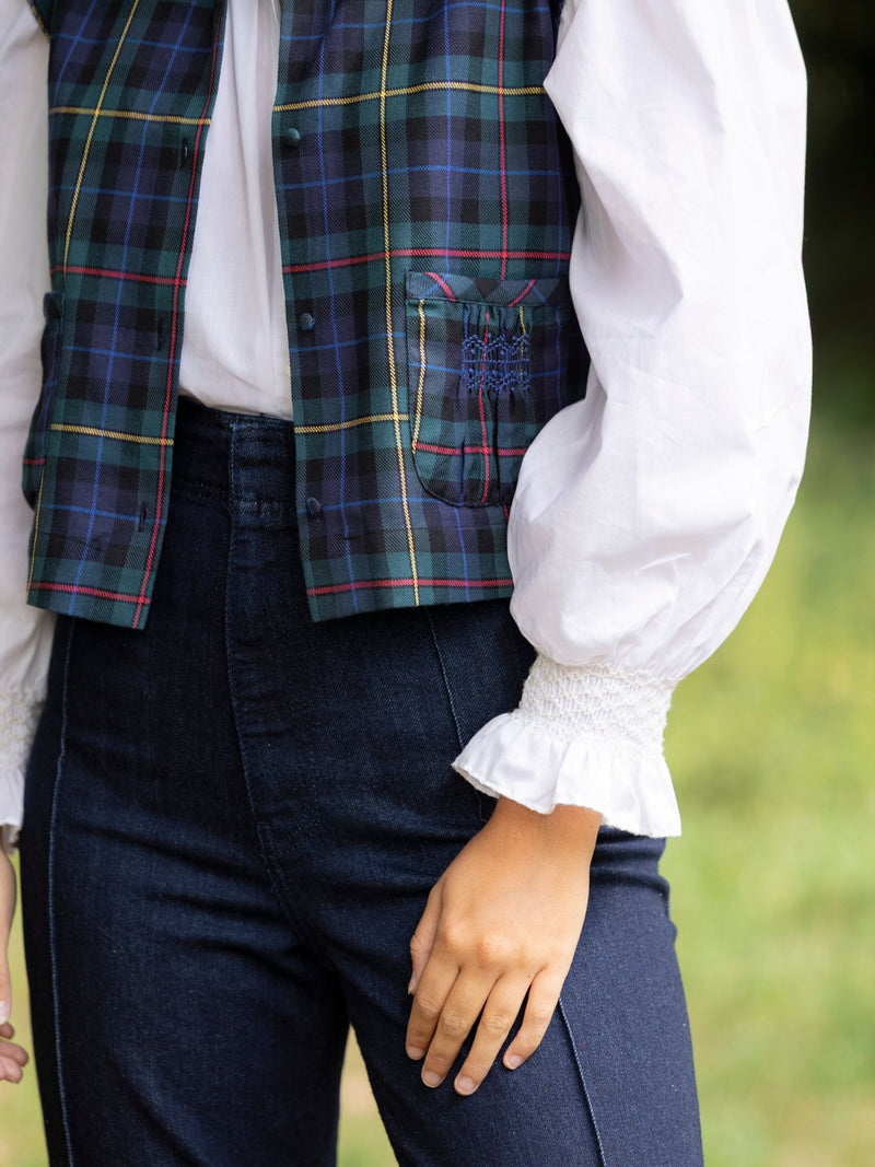 C J Walker Waistcoat Mclaren Tartan with Loch Ness Hand Smocking Edition 6