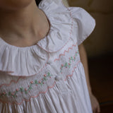 Memo Press x Smock London Girls Nightingale Dress with Climbing Rose Hand Smocking