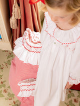 Nightingale Girls Dress Moonstone with Candy Cane Hand Smocking