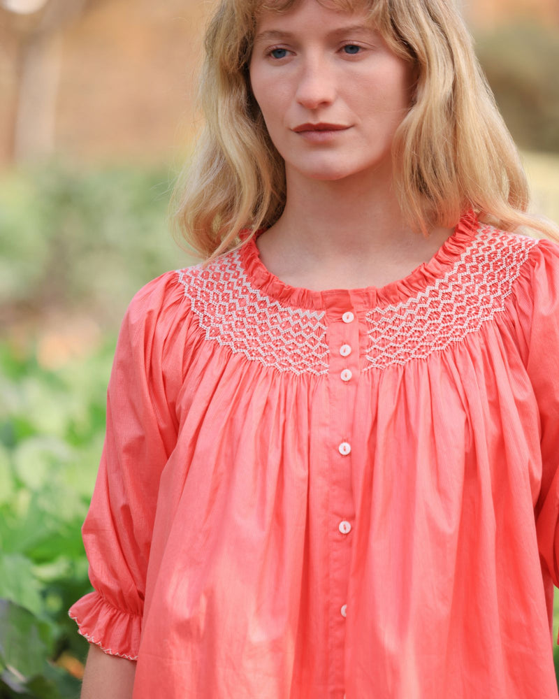 Cleopatra Blouse Calypso Stripe with Milk Hand Smocking Edition 42