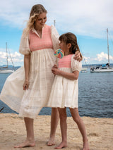 Margaret Graham Dress Organza Clouds with Barbilicious Hand Smocking