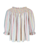 Cleopatra Blouse Pastel Rainbow with Lucky Charm Hand Smocking Edition 41