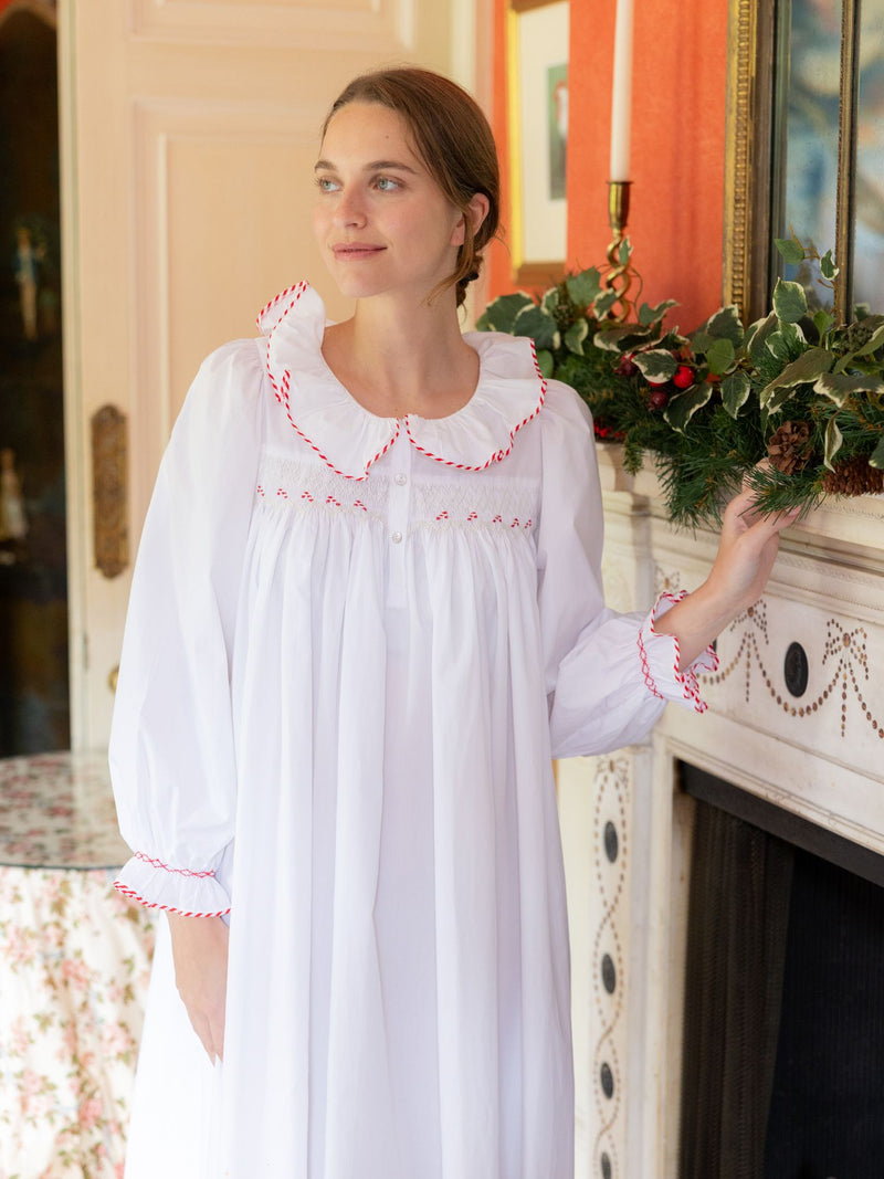 Nightingale Women's Dress Moonstone with Candy Cane Hand Smocking