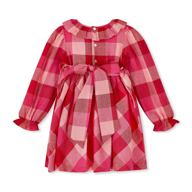 Katherine Johnson Dress Great Gingham with Crimson Bows Hand Smocking