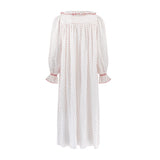 Nightingale Women's Dress Red Berry Plumetti with Stacked Waves Hand Smocking