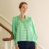 Scholl Blouse Green Apple Gingham with Sorbet Hand Smocking  Edition 43