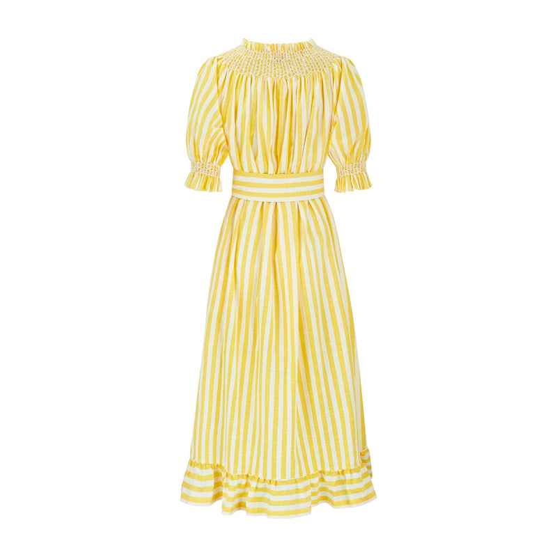 Grace Darling  Dress Amalfi Stripe with Double Cream Hand Smocking