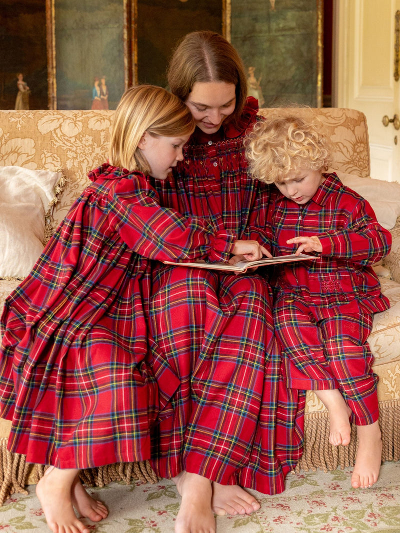 Nightingale Women's Dress Highland Tartan with Hearts of Gold Hand Smocking
