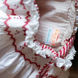 Edit58 x Smock London Candy Cane Stripe Sack with Candy Cane Hand Smocking