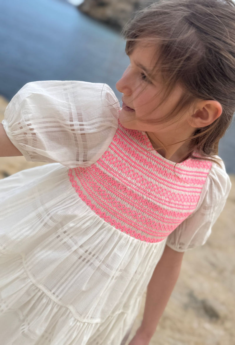 Margaret Graham Dress Organza Clouds with Barbilicious Hand Smocking