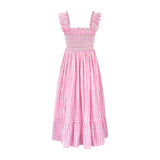 Rachel Carson Dress Tulip Gingham with Snow White Hand Smocking
