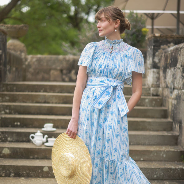 Colette Dress Antoinette Stripe with a Hint of Mischief Hand Smocking
