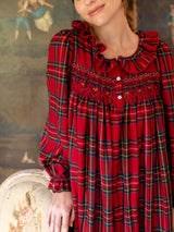 Nightingale Women's Dress Highland Tartan with Hearts of Gold Hand Smocking