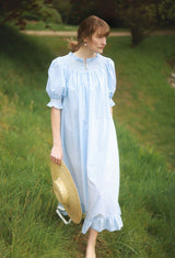 Grace Darling  Dress Lemon Drop Spot with Lemon Soda Hand Smocking