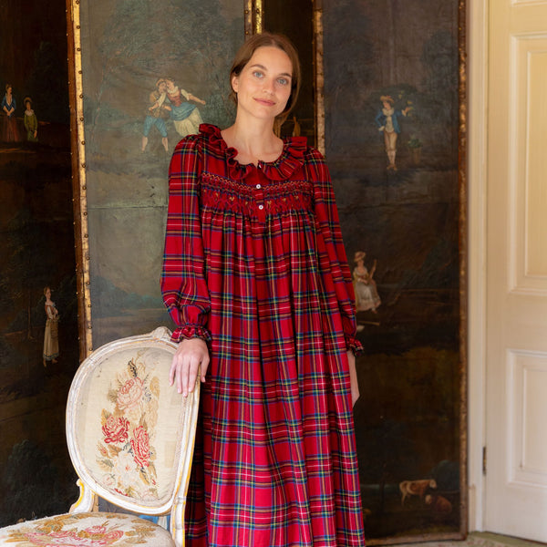 Nightingale Women's Dress Highland Tartan with Hearts of Gold Hand Smocking