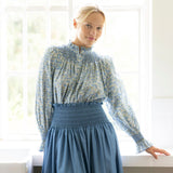 Sullivan Women's Skirt Chambray with Swedish Blue Hand Smocking