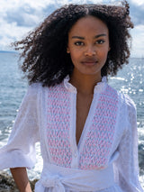 Junko Tabei Dress Broderie Anglaise with Barbilicious Honeycomb Hand Smocking