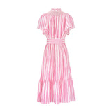 Colette Dress Raspberry Ripple Stripe with Sugar Babes Hand Smocking