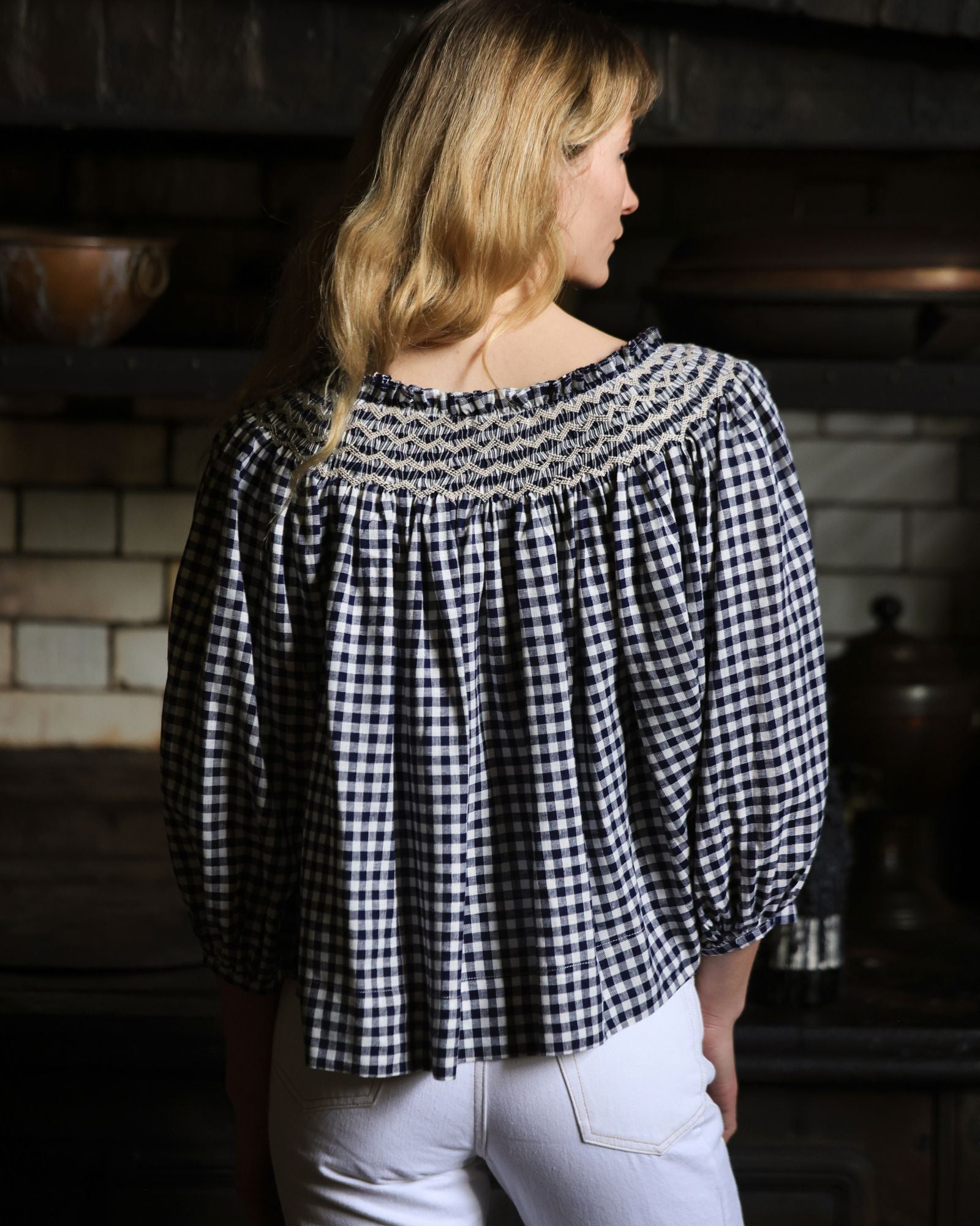 Cleopatra Jacket Schoolhouse Gingham with Chalk Hand Smocking Edition 5