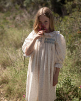 Nightingale Girl's Dress Forget-me-not Ditsy with Daydreams Hand Smocking