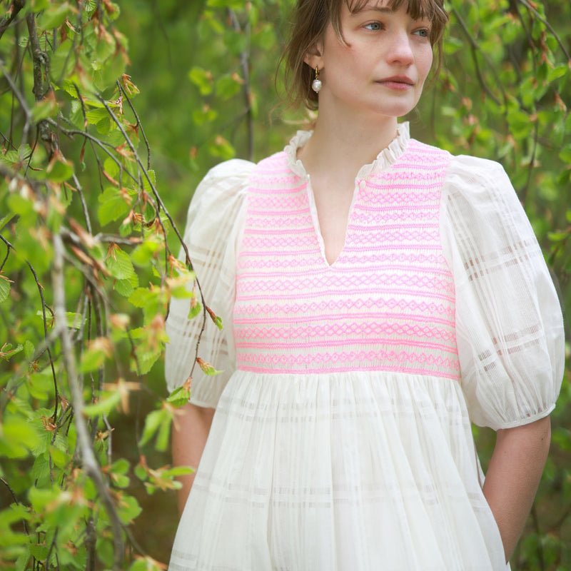 Margaret Graham Women's Dress Organza Clouds with Barbilicious Hand Smocking